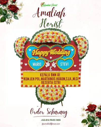 Karangan Papan Bunga Pernikahan di Karyamulya